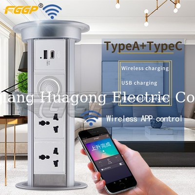 Motorized Pop Up Lifting Waterproof Power Outlet Worktop Power Tower Socket