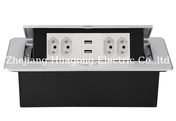 Retractable Universal Table Pop Up Outlets Desktop Explosion Proof 13amp Usb Waterproof Sockets
