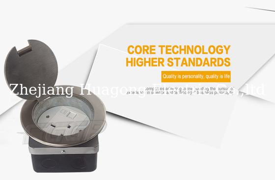 Normal / Soft Round Stainless Steel Pop Up Electrical Floor Box Power Socket