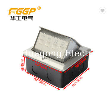 Aluminum Alloy IP20 Universal RJ45 Floor Socket Golden Polishing Panel Space - Saving